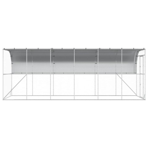 VidaXL Kurnik przy ścianie srebrny 600 x 150 x 215 cm Stal ocynkowana