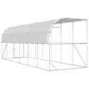 VidaXL Kurnik przy ścianie srebrny 600 x 150 x 215 cm Stal ocynkowana