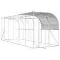 VidaXL Kurnik przy ścianie srebrny 600 x 200 x 215 cm Stal ocynkowana