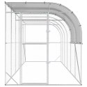 VidaXL Kurnik przy ścianie srebrny 600 x 200 x 215 cm Stal ocynkowana