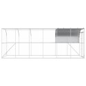 VidaXL Kurnik przy ścianie srebrny 600 x 200 x 215 cm Stal ocynkowana