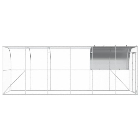 VidaXL Kurnik przy ścianie srebrny 600 x 200 x 215 cm Stal ocynkowana
