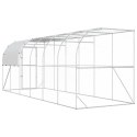 VidaXL Kurnik przy ścianie srebrny 600 x 200 x 215 cm Stal ocynkowana