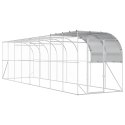 VidaXL Kurnik przy ścianie srebrny 800 x 200 x 215 cm Stal ocynkowana