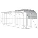 VidaXL Kurnik przy ścianie srebrny 800 x 200 x 215 cm Stal ocynkowana