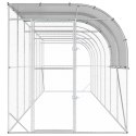 VidaXL Kurnik przy ścianie srebrny 800 x 200 x 215 cm Stal ocynkowana