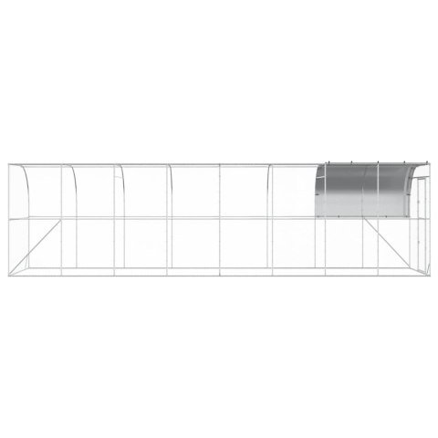 VidaXL Kurnik przy ścianie srebrny 800 x 200 x 215 cm Stal ocynkowana