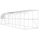 VidaXL Kurnik przy ścianie srebrny 800 x 200 x 215 cm Stal ocynkowana