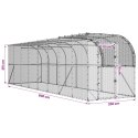 VidaXL Kurnik przy ścianie srebrny 800 x 200 x 215 cm Stal ocynkowana