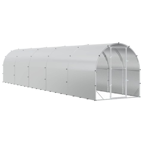 VidaXL Kurnik srebrny 1000 x 200 x 200 cm Stal ocynkowana