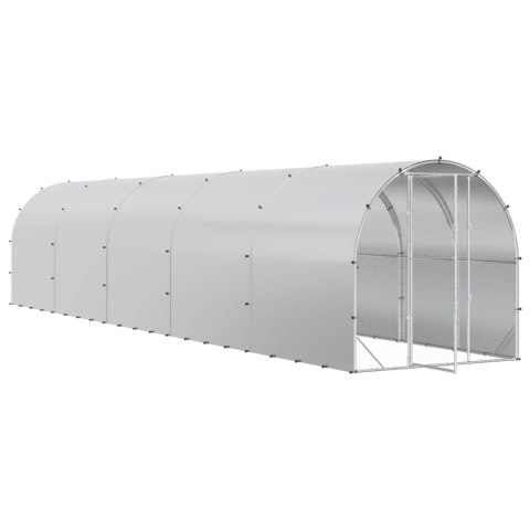 VidaXL Kurnik srebrny 1000 x 200 x 200 cm Stal ocynkowana