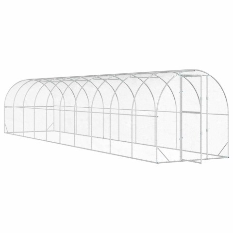 VidaXL Kurnik srebrny 1000 x 200 x 200 cm Stal ocynkowana