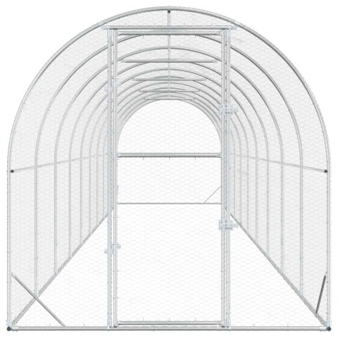 VidaXL Kurnik srebrny 1000 x 200 x 200 cm Stal ocynkowana