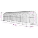 VidaXL Kurnik srebrny 1000 x 200 x 200 cm Stal ocynkowana