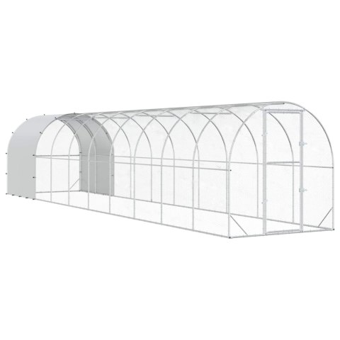 VidaXL Kurnik srebrny 1000 x 200 x 200 cm Stal ocynkowana