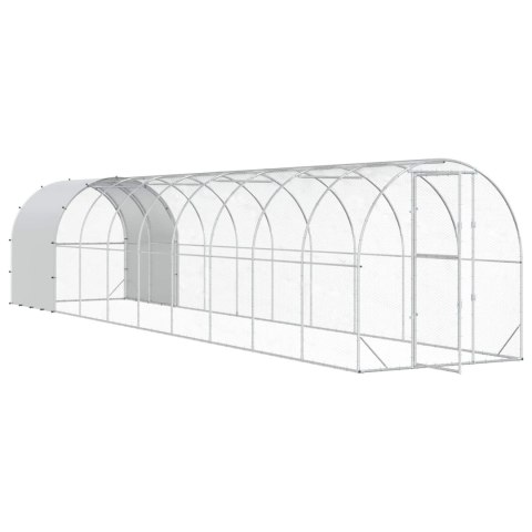 VidaXL Kurnik srebrny 1000 x 200 x 200 cm Stal ocynkowana