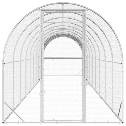 VidaXL Kurnik srebrny 1000 x 200 x 200 cm Stal ocynkowana