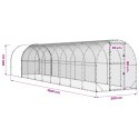 VidaXL Kurnik srebrny 1000 x 200 x 200 cm Stal ocynkowana
