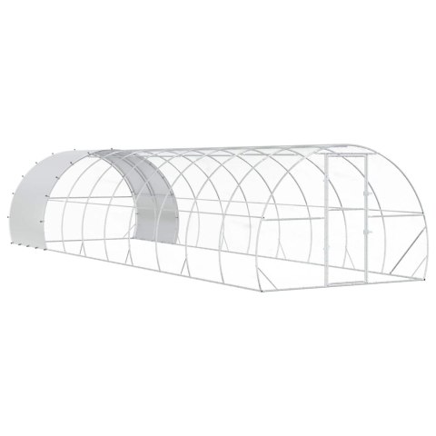 VidaXL Kurnik srebrny 1000 x 300 x 200 cm Stal ocynkowana