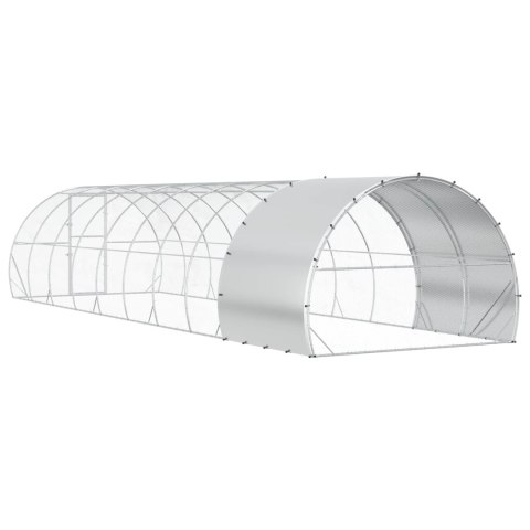 VidaXL Kurnik srebrny 1000 x 300 x 200 cm Stal ocynkowana