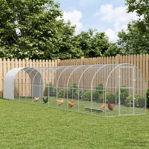 VidaXL Kurnik srebrny 1200 x 200 x 200 cm Stal ocynkowana