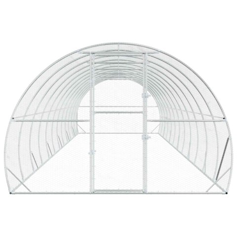 VidaXL Kurnik srebrny 1200 x 300 x 200 cm Stal ocynkowana