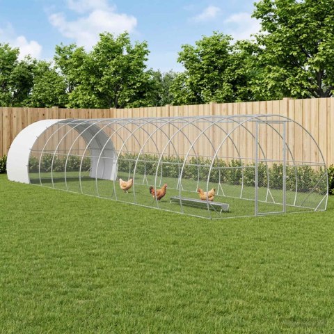VidaXL Kurnik srebrny 1200 x 300 x 200 cm Stal ocynkowana