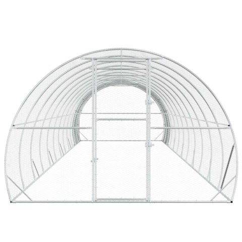 VidaXL Kurnik srebrny 1200 x 300 x 200 cm Stal ocynkowana