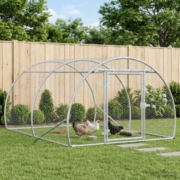 VidaXL Kurnik srebrny 200 x 150 x 100 cm Stal ocynkowana