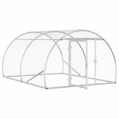 VidaXL Kurnik srebrny 200 x 150 x 100 cm Stal ocynkowana