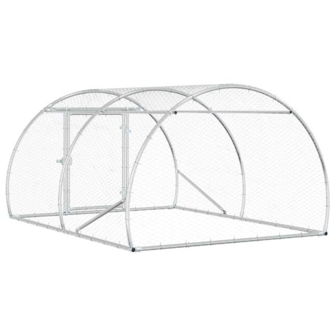 VidaXL Kurnik srebrny 200 x 150 x 100 cm Stal ocynkowana