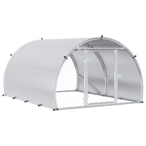 VidaXL Kurnik srebrny 200 x 150 x 100 cm Stal ocynkowana