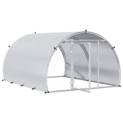 VidaXL Kurnik srebrny 200 x 150 x 100 cm Stal ocynkowana
