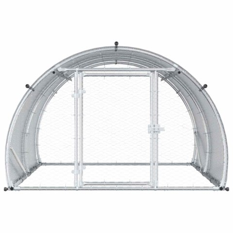 VidaXL Kurnik srebrny 200 x 150 x 100 cm Stal ocynkowana