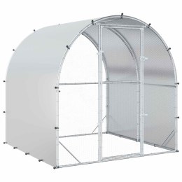 VidaXL Kurnik srebrny 200 x 200 x 200 cm Stal ocynkowana