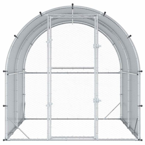 VidaXL Kurnik srebrny 200 x 200 x 200 cm Stal ocynkowana
