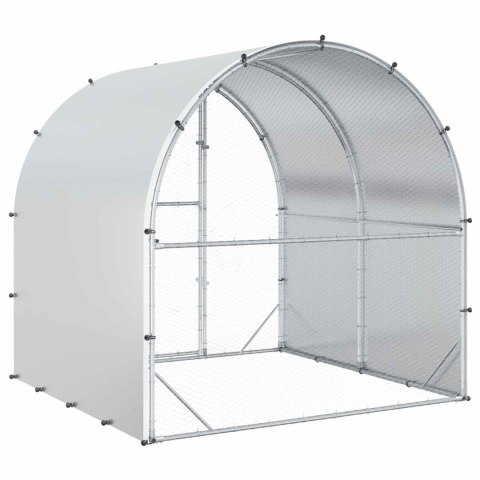 VidaXL Kurnik srebrny 200 x 200 x 200 cm Stal ocynkowana