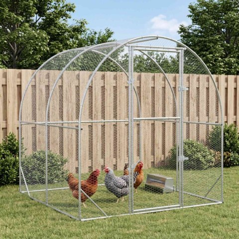 VidaXL Kurnik srebrny 200 x 200 x 200 cm Stal ocynkowana