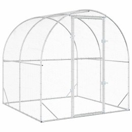 VidaXL Kurnik srebrny 200 x 200 x 200 cm Stal ocynkowana