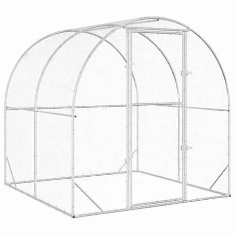 VidaXL Kurnik srebrny 200 x 200 x 200 cm Stal ocynkowana
