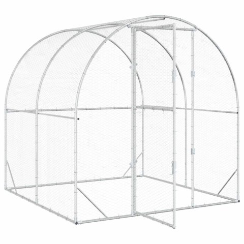 VidaXL Kurnik srebrny 200 x 200 x 200 cm Stal ocynkowana