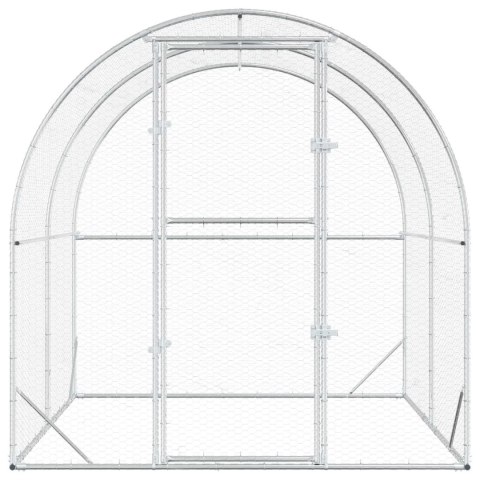 VidaXL Kurnik srebrny 200 x 200 x 200 cm Stal ocynkowana