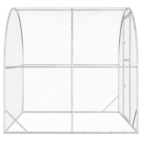 VidaXL Kurnik srebrny 200 x 200 x 200 cm Stal ocynkowana