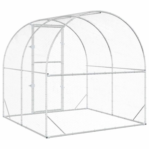 VidaXL Kurnik srebrny 200 x 200 x 200 cm Stal ocynkowana