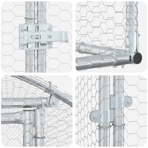 VidaXL Kurnik srebrny 200 x 200 x 200 cm Stal ocynkowana