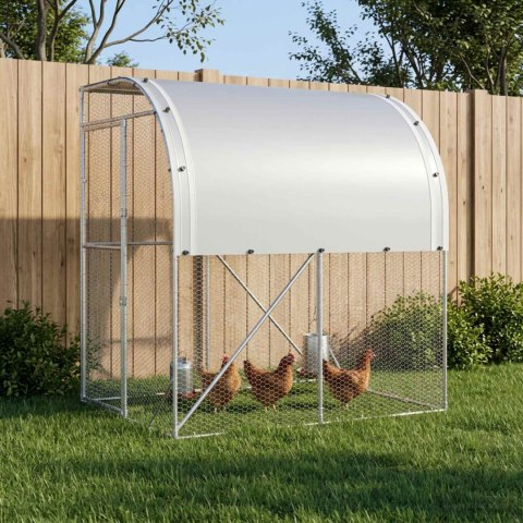 VidaXL Kurnik srebrny 200 x 200 x 215 cm Stal ocynkowana
