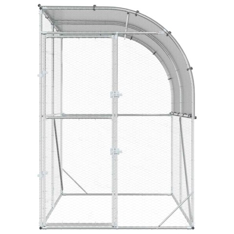 VidaXL Kurnik srebrny 200 x 200 x 215 cm Stal ocynkowana