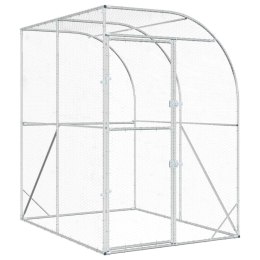 VidaXL Kurnik srebrny 200 x 200 x 215 cm Stal ocynkowana