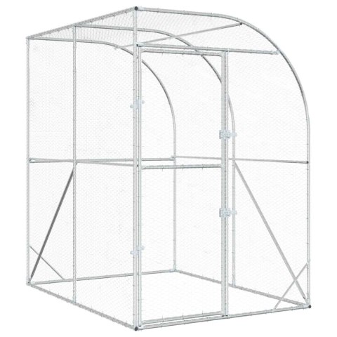 VidaXL Kurnik srebrny 200 x 200 x 215 cm Stal ocynkowana