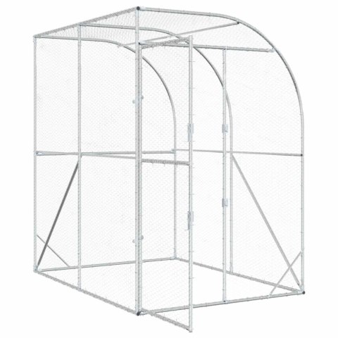 VidaXL Kurnik srebrny 200 x 200 x 215 cm Stal ocynkowana